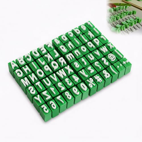 Lot de 2 tampons lettres minuscules lettres d'argile : A-Z chiffres symboles moule en plastique de haute qualité pour modélisation d'argile pâtisserie fabrication de savon et projets créatifs 210 g
