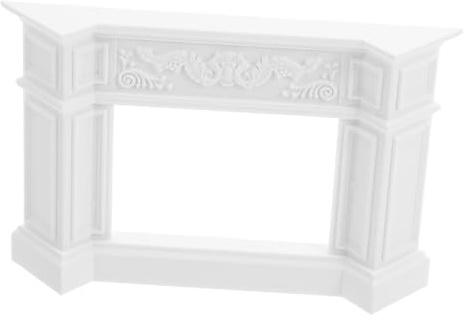 TOYANDONA Décoration De Cheminée Rétro Mini Accessoires De Maison Cheminée Miniature pour Les Enfants Meubles De Cuisine De Poupée Mini Meubles Blanche Plastique
