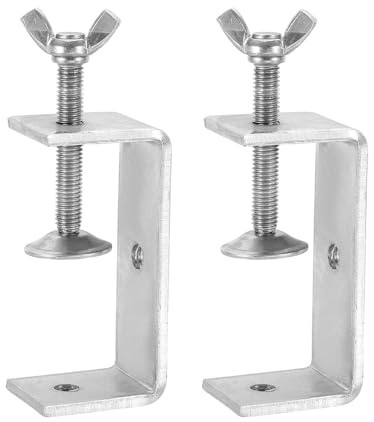 sourcing map 2 Pcs 304 Stainless Steel C Clamps 75mm Square Mini Tiger Clamp Adjustable Heavy Duty Metal U Clip with Butterfly Screws for Woodworking Welding, Silver