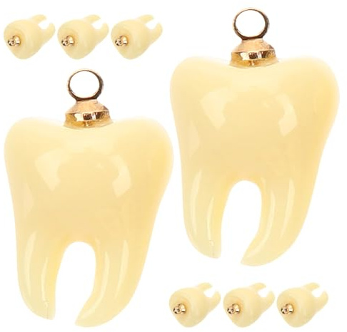 Alipis 8stücke Zahn Anhänger aus Harz Cartoon Schlüsselanhänger Mini Charm für Schmuckherstellung Bastelzubehör mit Zahnmotiv DIY Schmuckzubehör