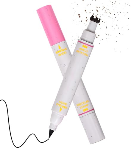 MATIBACK Eyeliner double et stylo anti-taches de rousseur, 2 en 1, avec 4 couleurs, pour les yeux, les larmes et les imperfections, stylo fin imperméable pour un maquillage naturel (#03)