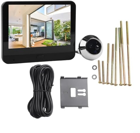Cámara de timbre de video 2.4G con lente HD 1080P y pantalla IPS de 4.3 pulgadas, visión nocturna infrarroja, detección de movimiento inteligente para aplicación Tuya, compatible con agujeros de