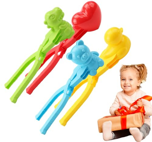 Dayysiuy 4 Stück Schneeballzange Winter Outdoor Spielzeug, Multiformige Schneeballformer Für Mädchen, Praktisches Sand- & Schneespielzeug Ideal Für Schneeballschlachten Und Strandaktivitäten