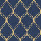 Clifton WOW41964 Papier peint géométrique métallique - Motif vagues - Bleu marine/doré