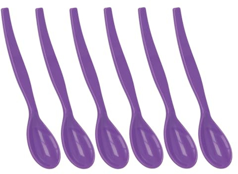 Gravidus Eierlöffel 6er Set Lila Kunststoff Löffel für Eier & Joghurt, robust & leicht