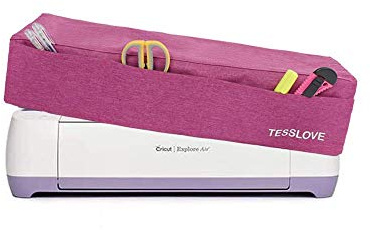 TESSLOVE Staubschutz für Cricut Explore Air & Air 2 & Air 3 Cricut Maker und Cricut Explore 1 mit 3 Taschen für Werkzeug Zubehör… (1pcs, pink)