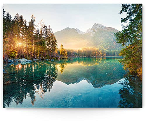 Intensiv und Imposanter Bildgenuß für Individualisten. Einteiliges 200x150cm großes Wasserfall XXL Acrylglasverbund-Bild. 6mm stark Inkl. Befestigung. Bild-Motiv Hintersee Bayern Deutschland
