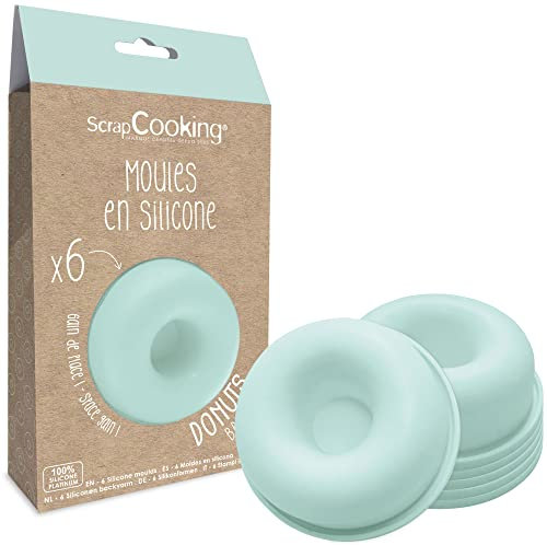 ScrapCooking - 6 Moldes de Silicona para Donuts - Rosquillas y Babás - Molde Donuts - Moldes Individuales Flexibles - Aptos para Horno y Lavavajillas - Regalo de Cocina - 2913