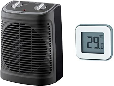 Rowenta SO2330F2 Radiateur et Ventilateur Soufflant Instant Comfort Compact Chauffage d’Appoint et Ventilation Chaud Froid & SCS Sentinel - HCN0048 - Thermomètre Digital Intérieur à Poser -30°C à 60°C