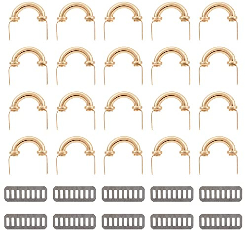 WADORN 20 Stück Metall-Geldbörsen-Aufhängungsverschluss, Bogen-D-Ring-Taschen-Kettenglieder-Clip-Schnallen, Handtaschen-Verbinder Mit Dichtung, Abnehmbarer Seitlicher Metall, Taschenschnalle, Zubehör