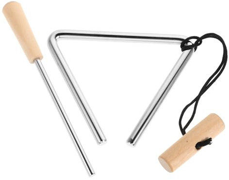 ERINGOGO Triangle pour Musique Percussion à Main avec Baguette pour Fanfare Cloche Orff Fer Triangle à Main Cloche De Dîner Triangulaire pour Rythme