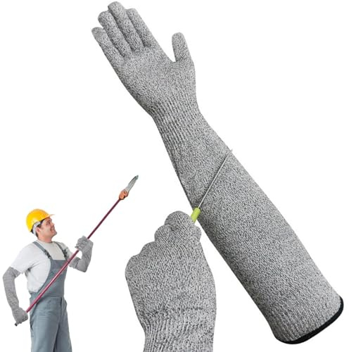 AXERHK Gartenhandschuhe, Schnittschutzhandschuhe, Gartenhandschuhe Dornenfest zum Beschneiden von Rosen,Orange Extra lange Arbeitshandschuhe für Garten und Haushaltsaufgaben(45cm)