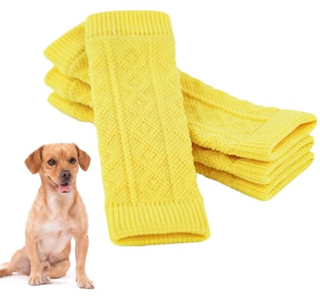 Hunde-Beinstulpen – Hunde-Beinwärmer – Haustier-Ellenbogen-Schutzmanschette – gestrickte Socken Beinwärmer – Haustier-elastische gestrickte atmungsaktive Schutzsocken für Haustiere und Hunde