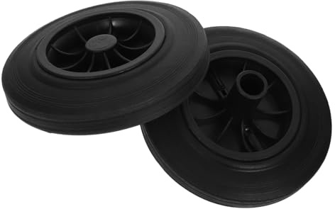 WEKAMOS Ruedas de Goma Negras Accesorio Plástico Flexible y Conveniente para Mover Botes de Basura para Cubo de Basura de 240l Paquete de 2 Piezas