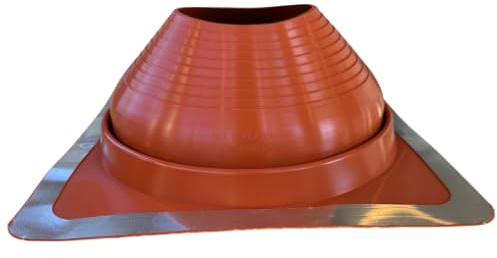 Flashers #8 Silicone Square High-Temperature Flexible Roof Jack Pipe Boot Metal Roofing Pipe Flashing (Pipe OD 7 to 13) - 100% Made in The USA