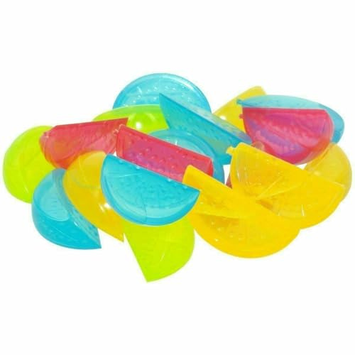 eMKay® 48 Multicoloured BPA-Free Plastic Lemon-Shaped Reusable Ice Cubes Fast Freezing,No Fuss, Easy to use & Store and Ideal for Drinks, Cocktails, Parties & BBQs