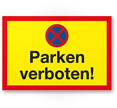 Komma Security Parken Verboten Schild 30 x 20 cm Parkverbotsschild Einfahrt Garage Stellplatz Parkplatz Privatparkplatz Privatgrundstück Hinweisschild Parkplatz freihalten - Parkverbot