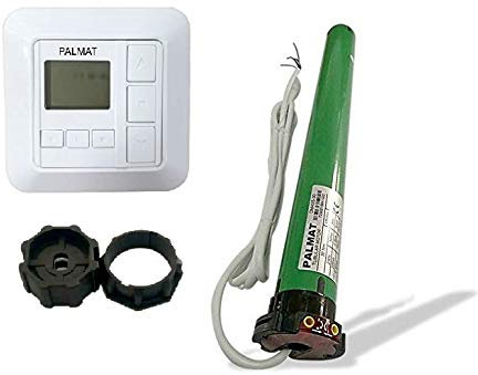 PALMAT Moteur électromécanique pour volets roulants + récepteur PALMAT 1 spot pour mur (60 mm SW, Force de traction 25 Kg)