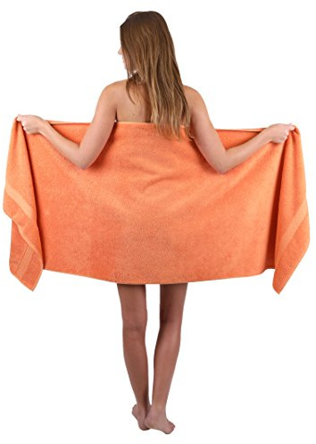 Betz Bastuhandduk XXL badhandduk solhandduk strandhandduk bastuhandduk premium frotté 100 % bomull storlek 70 x 200 cm färg orange