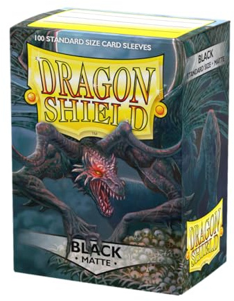 Dragon Shield Mattschwarze Kartenhüllen in Standardgröße, 100 Stück, Einzelpackung