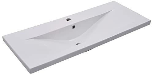 vidaXL Lavabo da Incasso 101 x 39,5 x 18,5 cm Ceramica Bianco