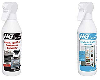 HG oven, grill & barbecue cleaner 500 ML & Hygienic Fridge Cleaner 500 ml – a fridge cleaner spray for a thoroughly clean and fresh-smelling fridge