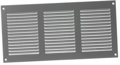 300x150mm Lüftungsgitter - Grau Abluftgitter mit Insektenschutz Abluft Zuluft Metall Gitter