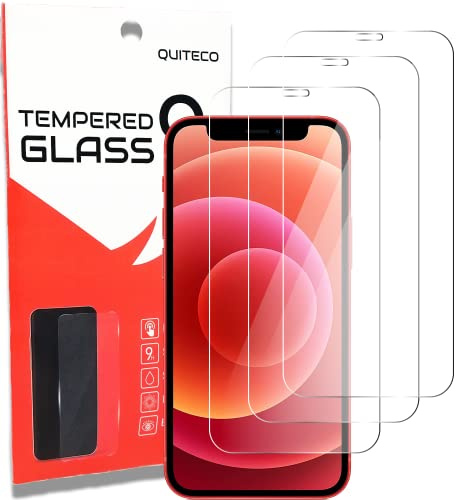 QUITECO Vetro Temperato per iPhone 12 Mini [3 Pezzi] Vetrino Protettivo Pellicola Protezione Schermo