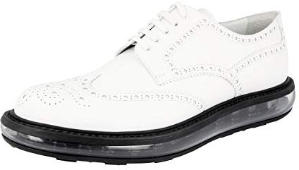 Prada Men's 2EE098 White Full Brogue Leather Business Shoes UK 10 / EU 44