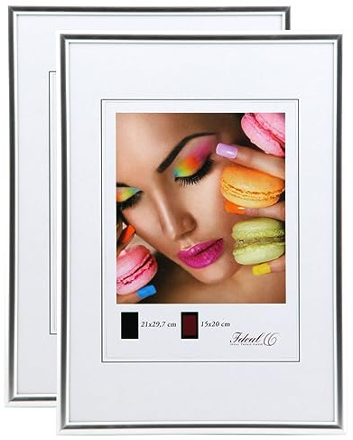 IDEAL TREND New Lifestyle Set Bilderrahmen Wanddeko Collage Poster Rahmen 2er 3er 5er Pack: Farbe: 2er Pack Silber | Format: 40x60