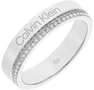 Calvin Klein Ring für Damen MINIMAL LINEAR Kollektion aus Edelstahl mit Kristallen verziert - Erhältlich in Silber, Gold oder Roségold