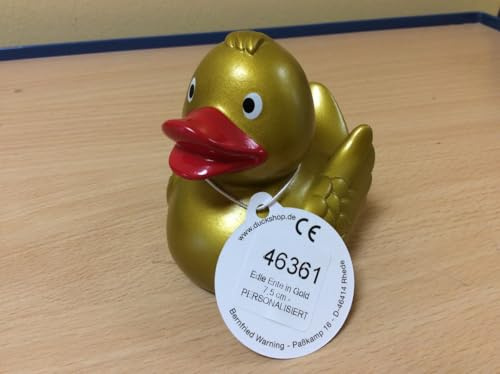 Badeente - personalisierbar - viele Farben L: 7,5 cm (Gold)
