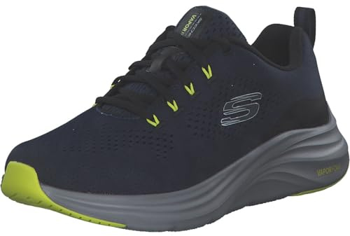 Skechers Tenis Vapor Lite para Hombre, Malla sintética Azul Marino con Ribete de Lima, 42.5 EU