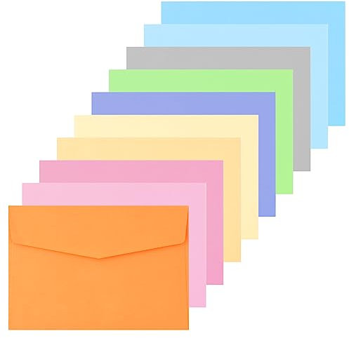 100 Stück Mini Umschläge 10 Farben 130gsm Bunt Briefumschläge 16x11cm Kartenumschlag Geschenkumschlag Thanksgiving Umschläge für Grußkarten Thanksgiving Weihnachten Hochzeit Party Einladungen Wünsche
