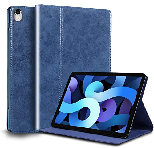 Gexmil Leder Hülle für iPad Air 11 Zoll M4/M3/M2 (2026/2025/2024),iPad Air 10,9 Zoll 5./4. Generation 2022/2020, Leder Cover Stoßfest,Automatischer Schlaf/Aufwachen, rutschfest,Blau