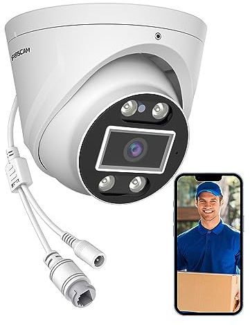 4K 8MP Security IP POE Cameras, UltraHD Home Surveillance Security Camera Outdoor with Two-Way Audio, 66ft Color Night Vision, Human/Vehicle Detection, IP66 Waterproof (US Model Not for UK)