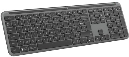 Logitech Signature Slim K950, clavier sans fil, design élégant, saisie sur plusieurs dispositifs, frappe discrète, Bluetooth, multi-systèmes d’exploitation, Windows, Mac, Chrome, FRA AZERTY, Graphite