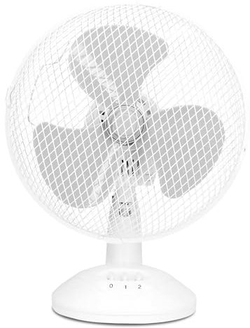 TIENDA EURASIA - Ventilador de Mesa | Ventilador de Sobremesa | Silecioso | 30 W de Potencia | 2 Velocidades | Aspas de Plástico | 2 Posciones Fijo/rotativo | Ø 28 x 35 cm