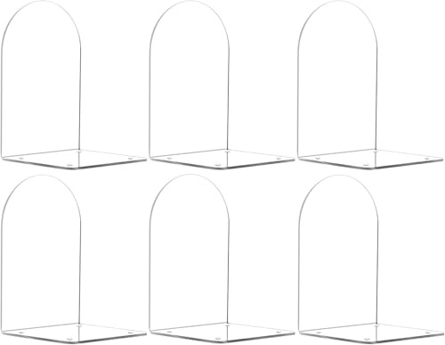 Adwikoso Book Ends for Shelves Clear Acrylic Bookends for Heavy Books Organizer Book Stopper to Hold Books for Home Office School and Desktop Decoration(Circular Arc) (6)