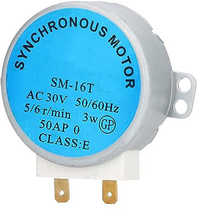 Motor de plato giratorio para microondas, motor de plato giratorio SM 16T, motor síncrono de aluminio y cobre, compatible con CA 30 V (motor de cristal)