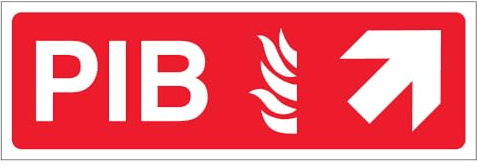V Safety PIB Hinweisschild mit Pfeil nach oben/rechts, 450 x 150 mm, 3 mm, Aluminium-Verbundwerkstoff, für Infomationsbox