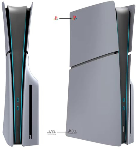 ElitePlay Cubiertas de Cara Disco PS5 Slim Aniversario 30 Edición Gris para PS5 Modelo Slim Edición Disco