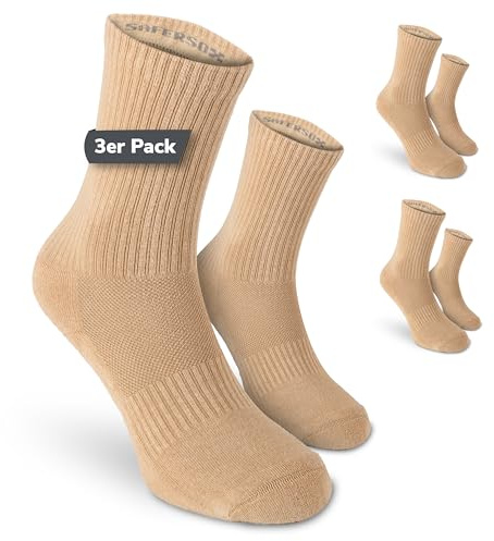 Safersox Chaussettes anti-moustiques, 3 Paires, Beige, 47-50