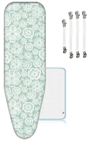 ZJBKX Bügelbrettbezug, XXL, Universal größe Bügeltischbezug, Extra Lage, 160 x 60 cm, Schöner Ersatz mit 4 Bügeltischspanner