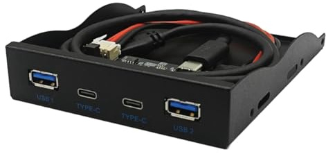 CAIONPLE Panel de disquetera USB 3.2 GEN2 TYPE-C - Bandeja para disquetera (10 Gbps, panel de 3,5 HUB de 19 a puerto C, conector de /retroceso)