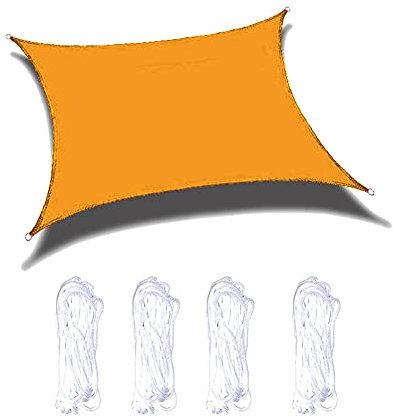 Sonnensegel, wasserdicht, 4 x 4 m, UV-Schutz, für Garten, Terrasse, Hinterhof, Sonnenschutz, Markise mit Pavillon, Pergola-Design, Orange
