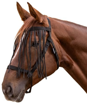 Waldhausen Pasture Halter with Fly Fringe Black Pony