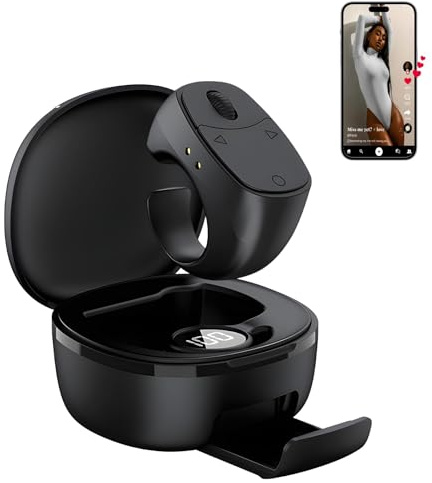7JI Anillo de Desplazamiento Bluetooth TikTok, Pasador de Páginas Remoto, Anillo de Control Remoto, Controlador Móvil Selfie Lazy para Tabletas, iOS, Android, Cámara, Grabación de Vídeo