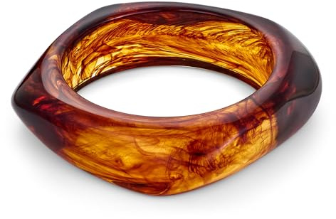 TOVABA Brazalete Mujer de Resina Ámbar, Diseño Elegante y Sofisticado, Accesorio Único para Cada Estilo
