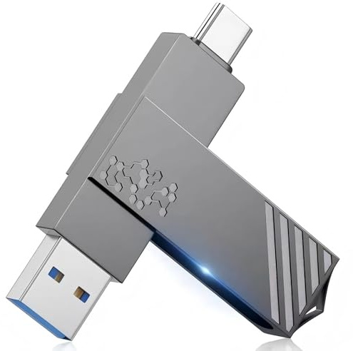 Clef USB C 512GB pour Smartphone Portable, Cle USB Type C Double Connectique étanche Grande Vitesse Plug & Play Rotación 360° pour Smartphone Stockage Tablettes PC